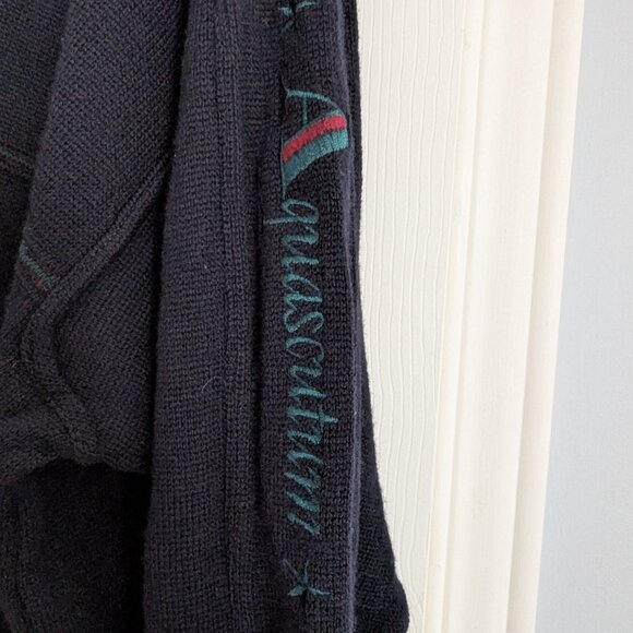 Vintage Aquascutum London Men Navy Sweater - Merinos - Made in Italy - Picture 5 of 9